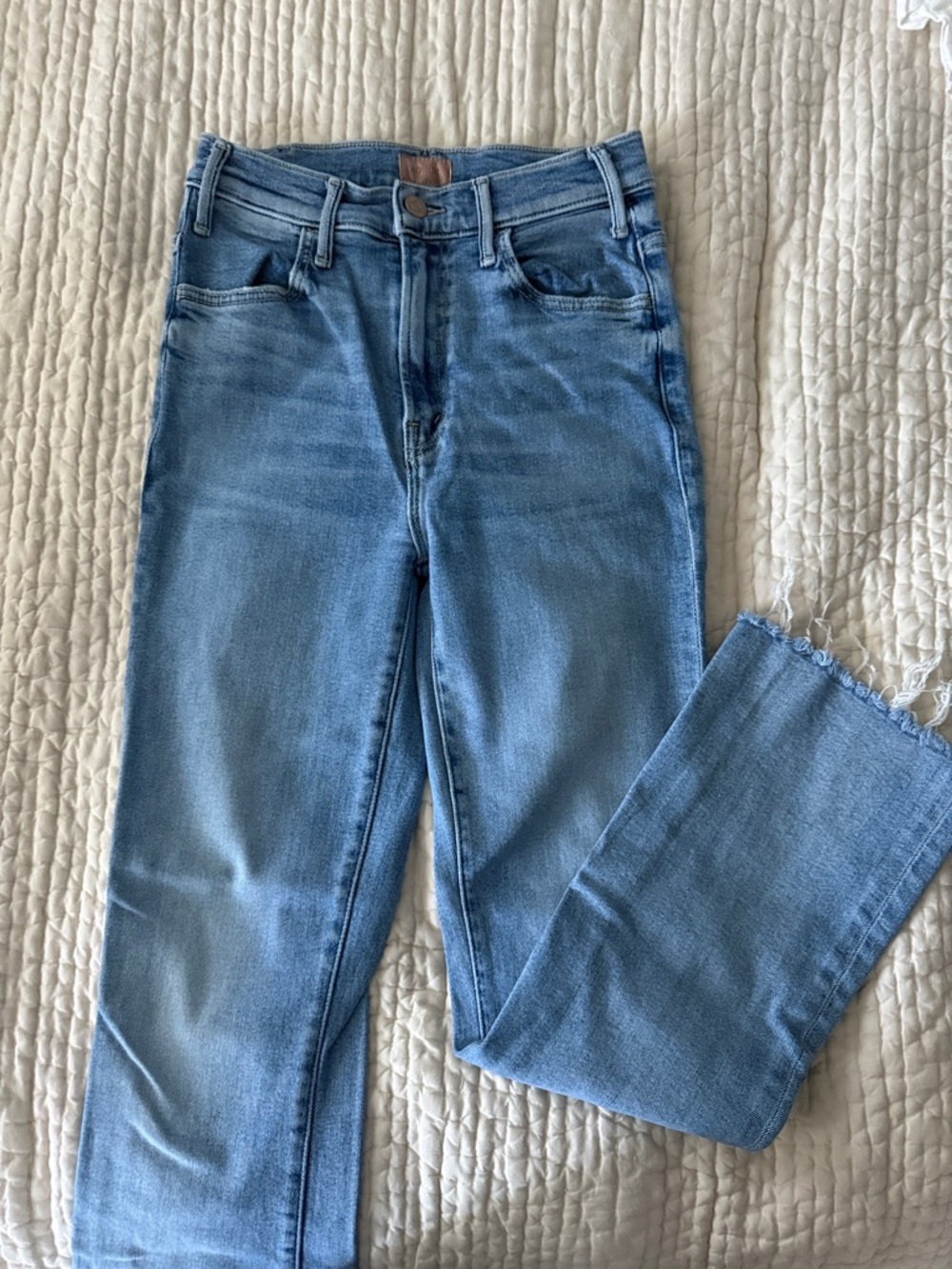 MOTHER Light Blue Straight-Leg Jeans